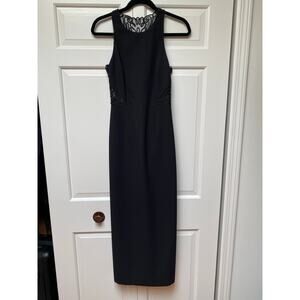 Laundry by Shelli Segal Black Illusion Mesh Maxi Dress Size 2